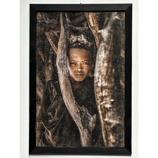 CADRE BOIS ENFANT MADAGASCAR (65x95cm)